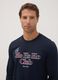 Navy blue pure cotton crew-neck pyjamas_3