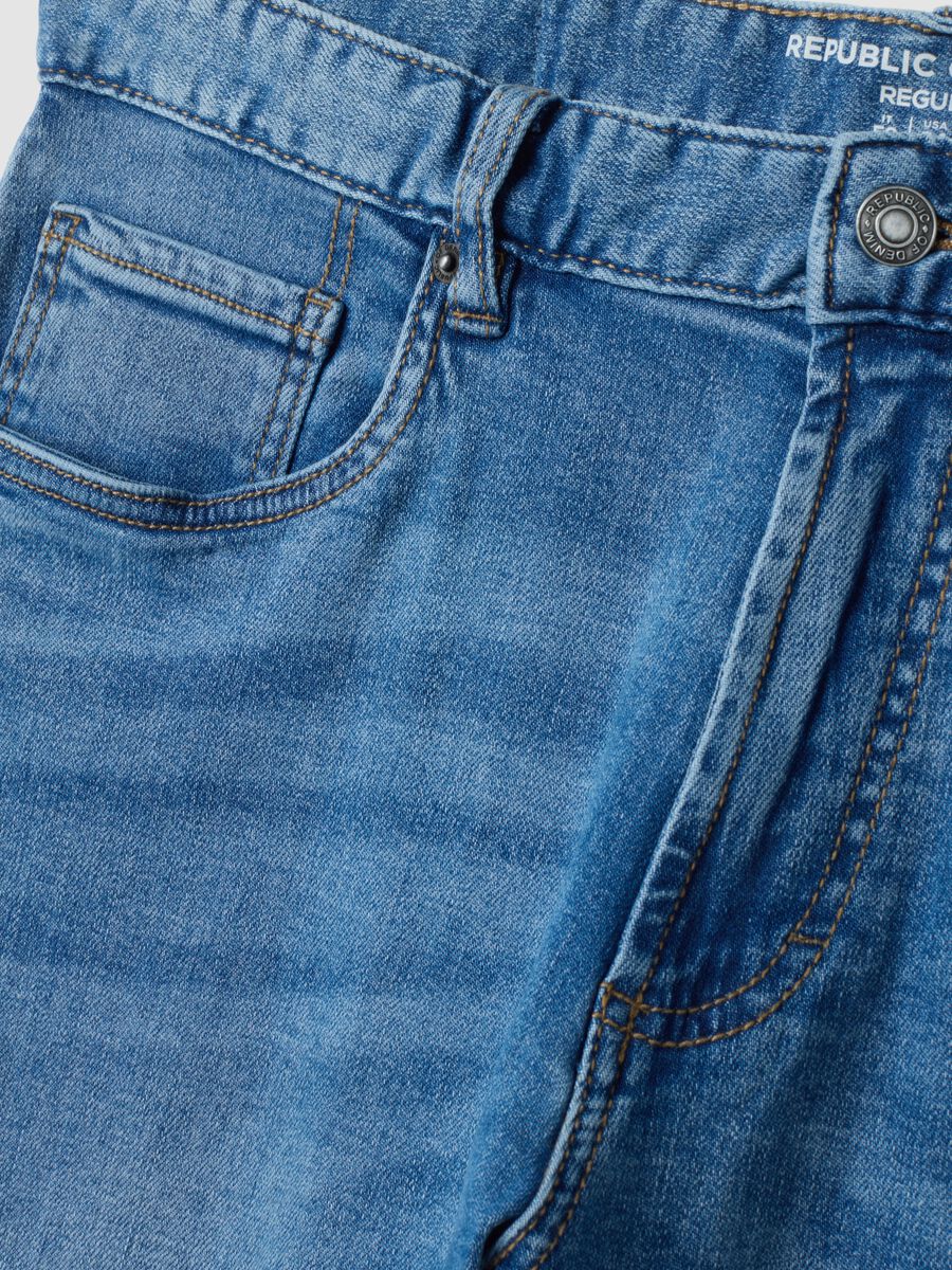 Blue stretch-cotton denim jeans, regular fit_6