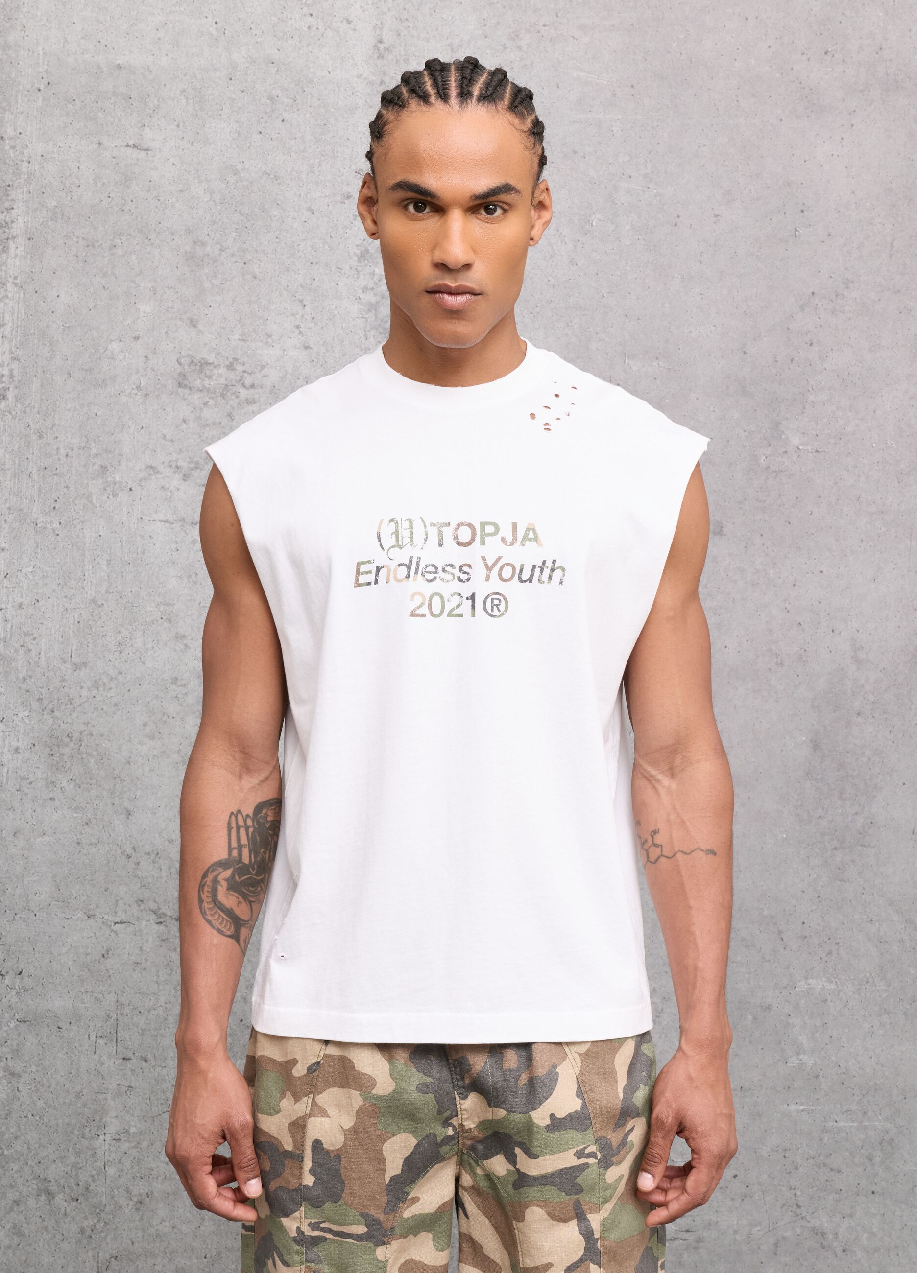Sunfaded White Tank Top