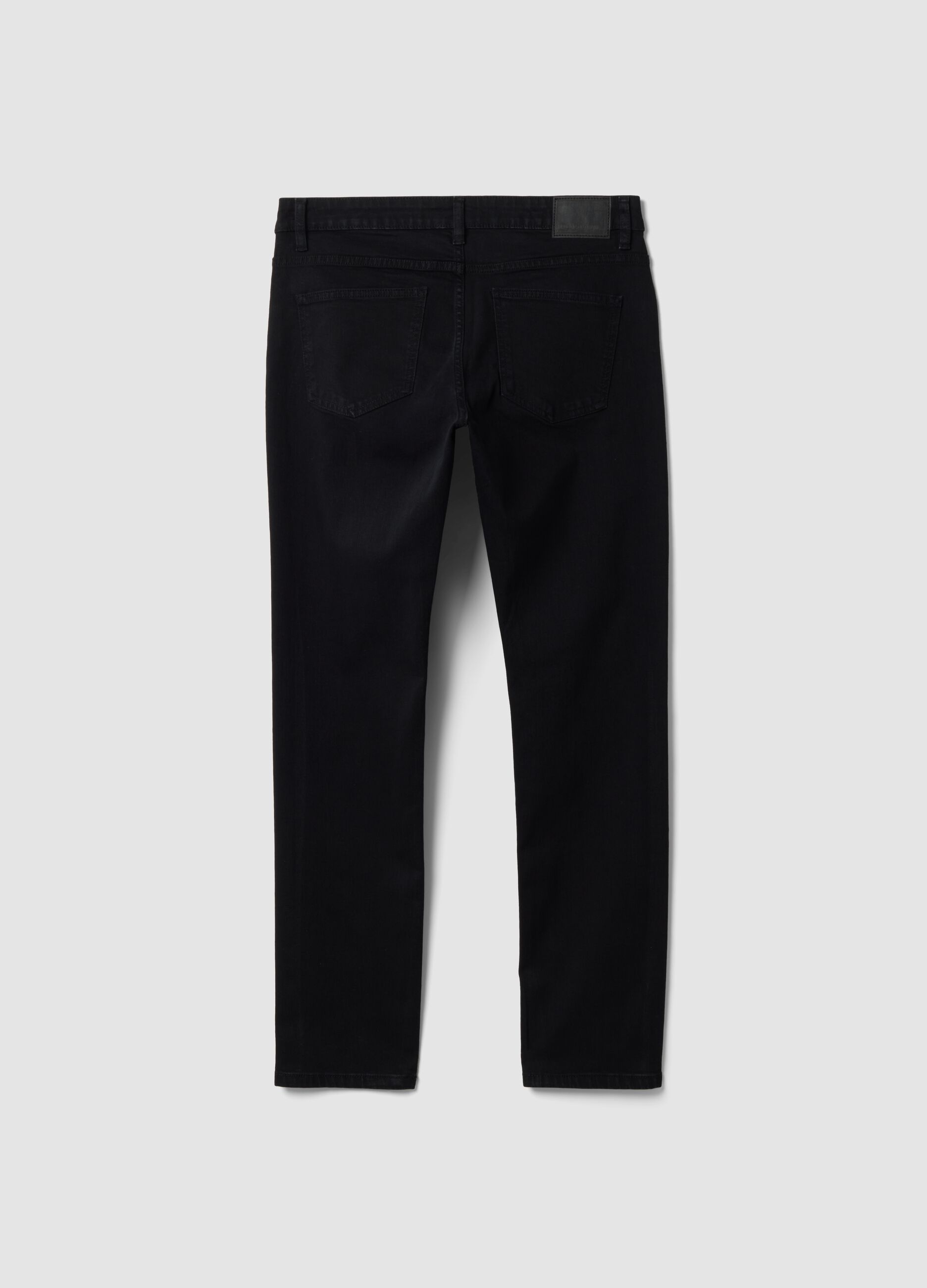 Black slim-fit stretch cotton denim jeans
