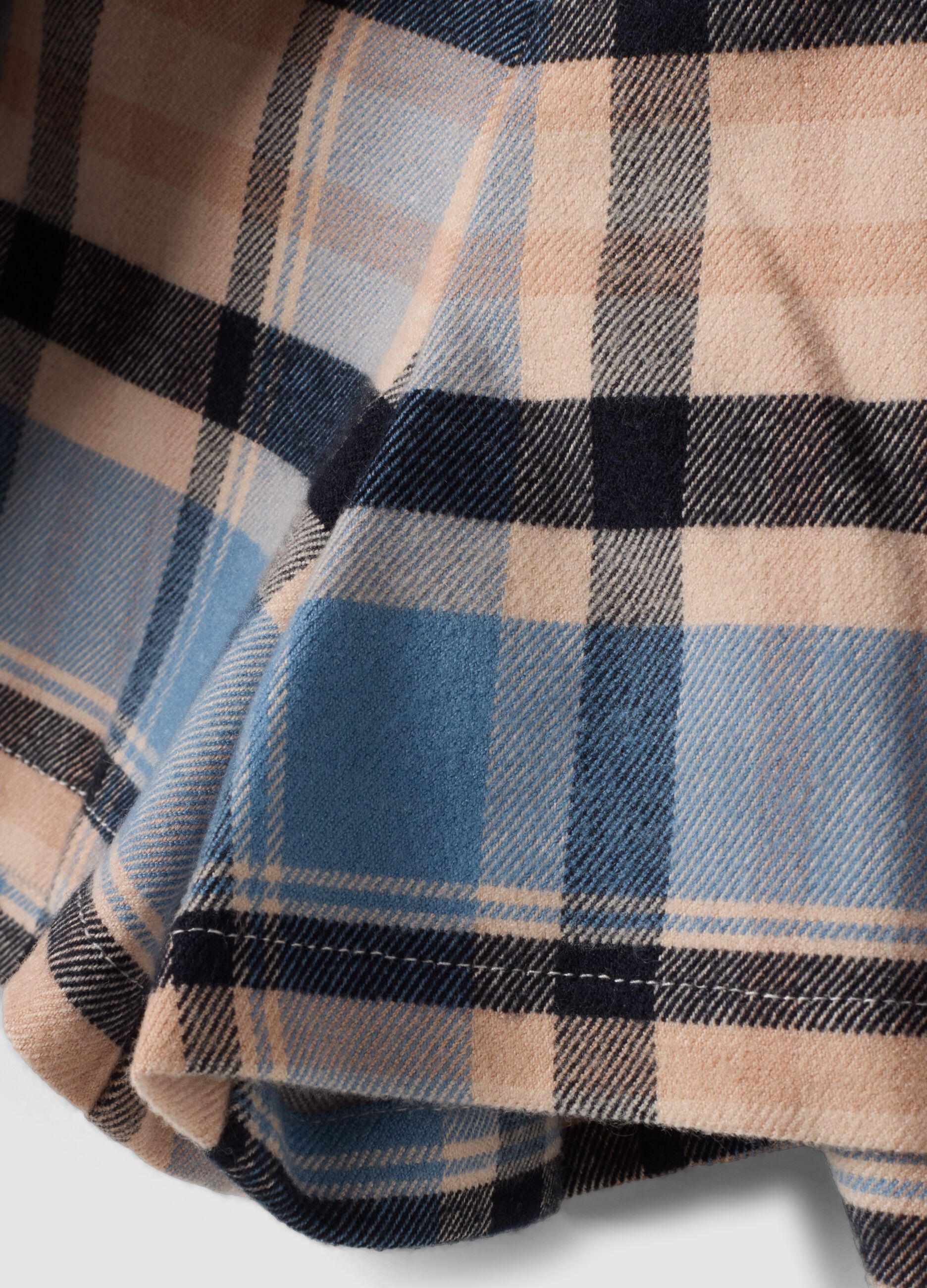 Blue checked stretch viscose skort