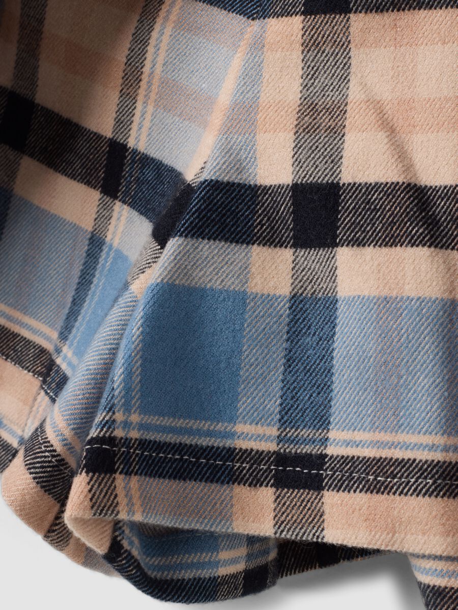 Blue checked stretch viscose skort_3