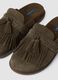 Brown genuine leather loafers with fringe_1