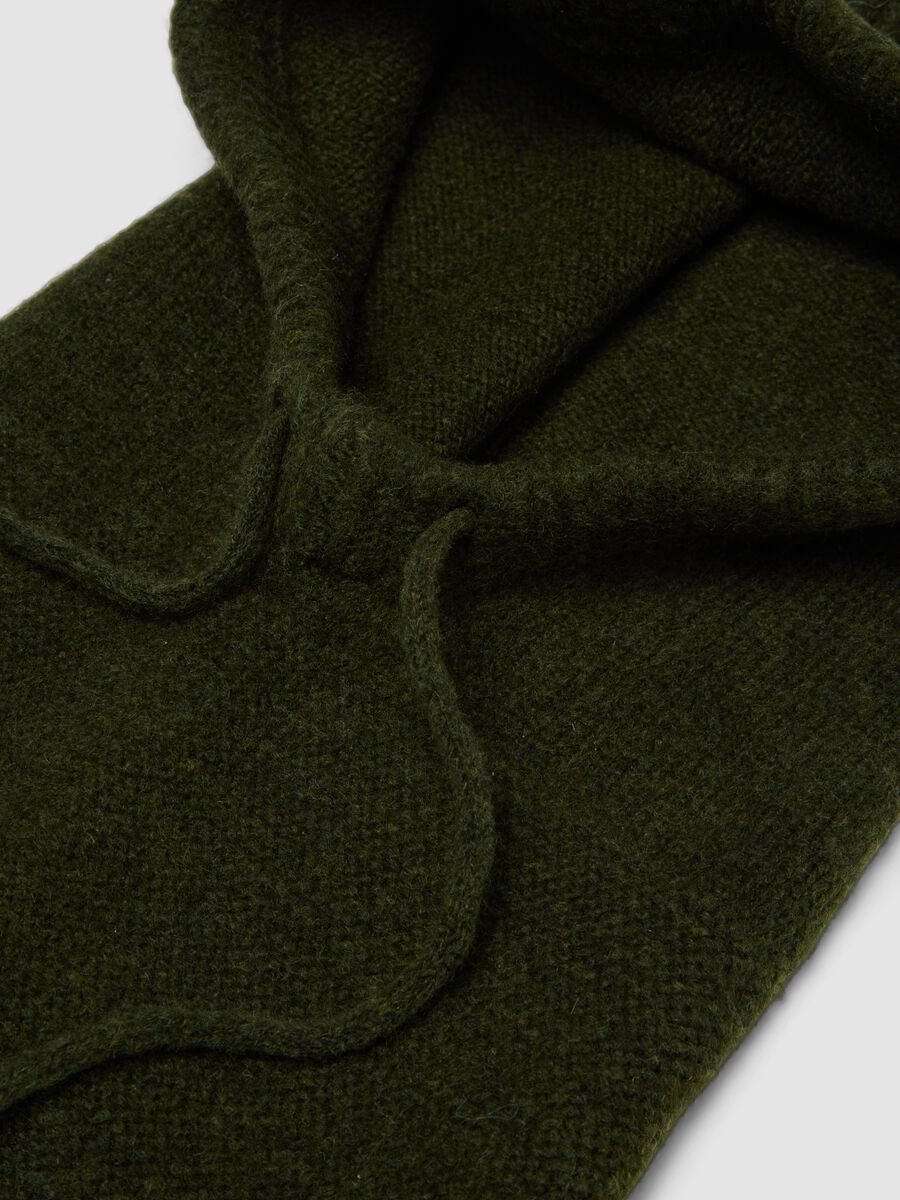 قلنسوة خضراء من صوف مطاطي بحياكة ناعمة_1