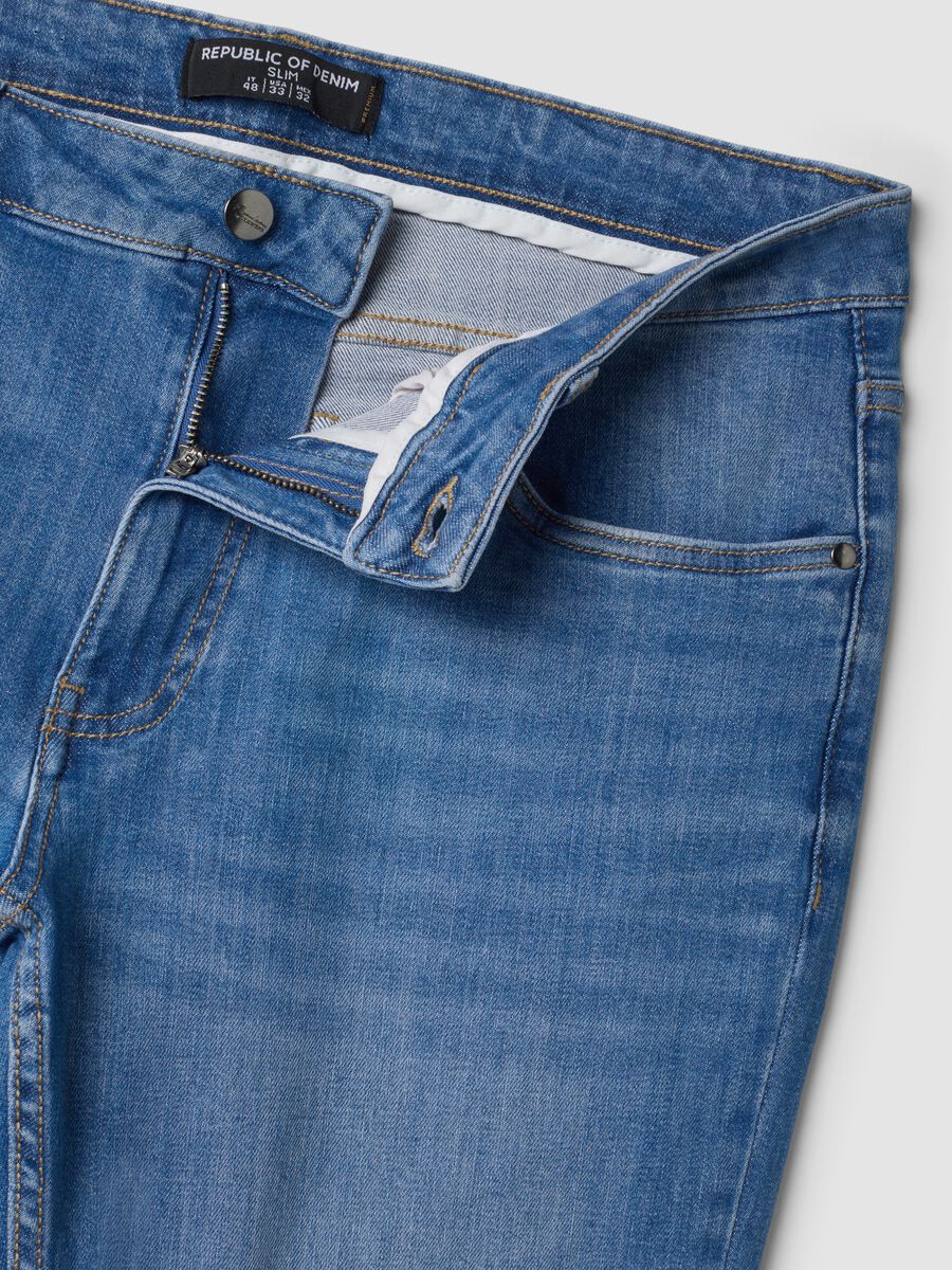 Light blue slim-fit stretch cotton jeans_2