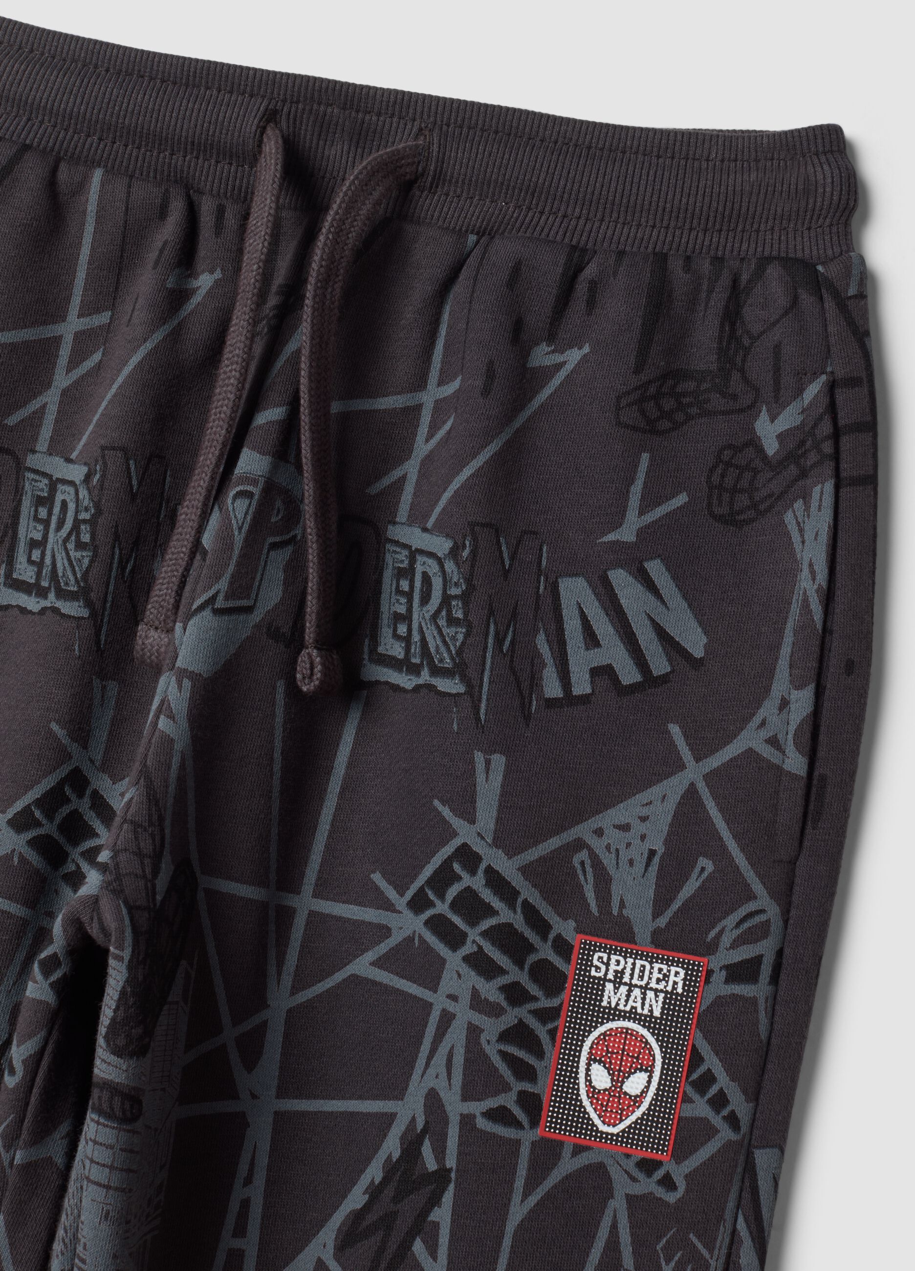 Pantaloni jogger neri in misto cotone con stampa MARVEL Spider-Man
