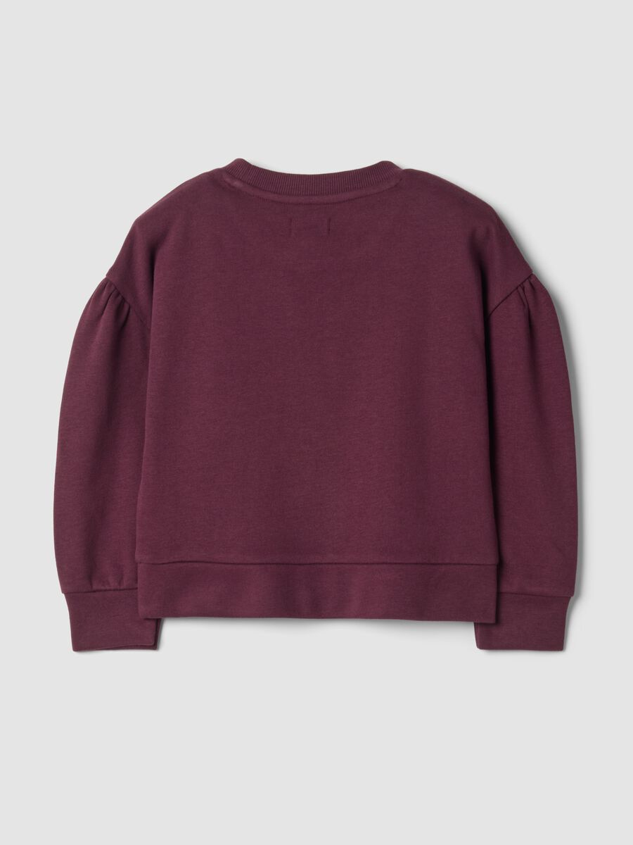 Purple cotton-blend crew-neck sweatshirt with bow_1