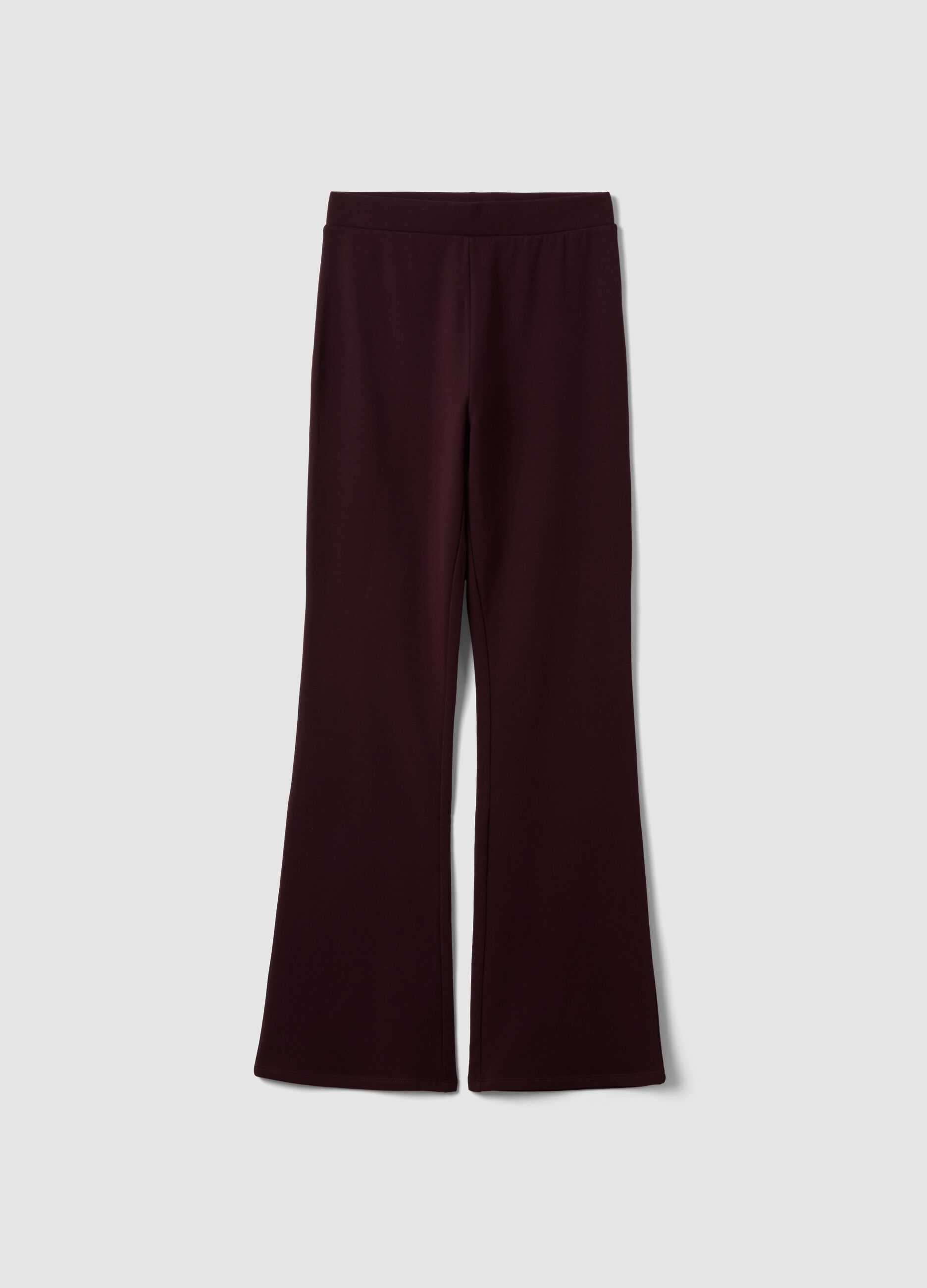 Plum purple flared leggings in stretch cotton
