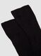 Black ribbed mid-calf socks in pure cotton_1