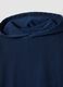 Felpa blu in puro cotone con cappuccio over fit_5
