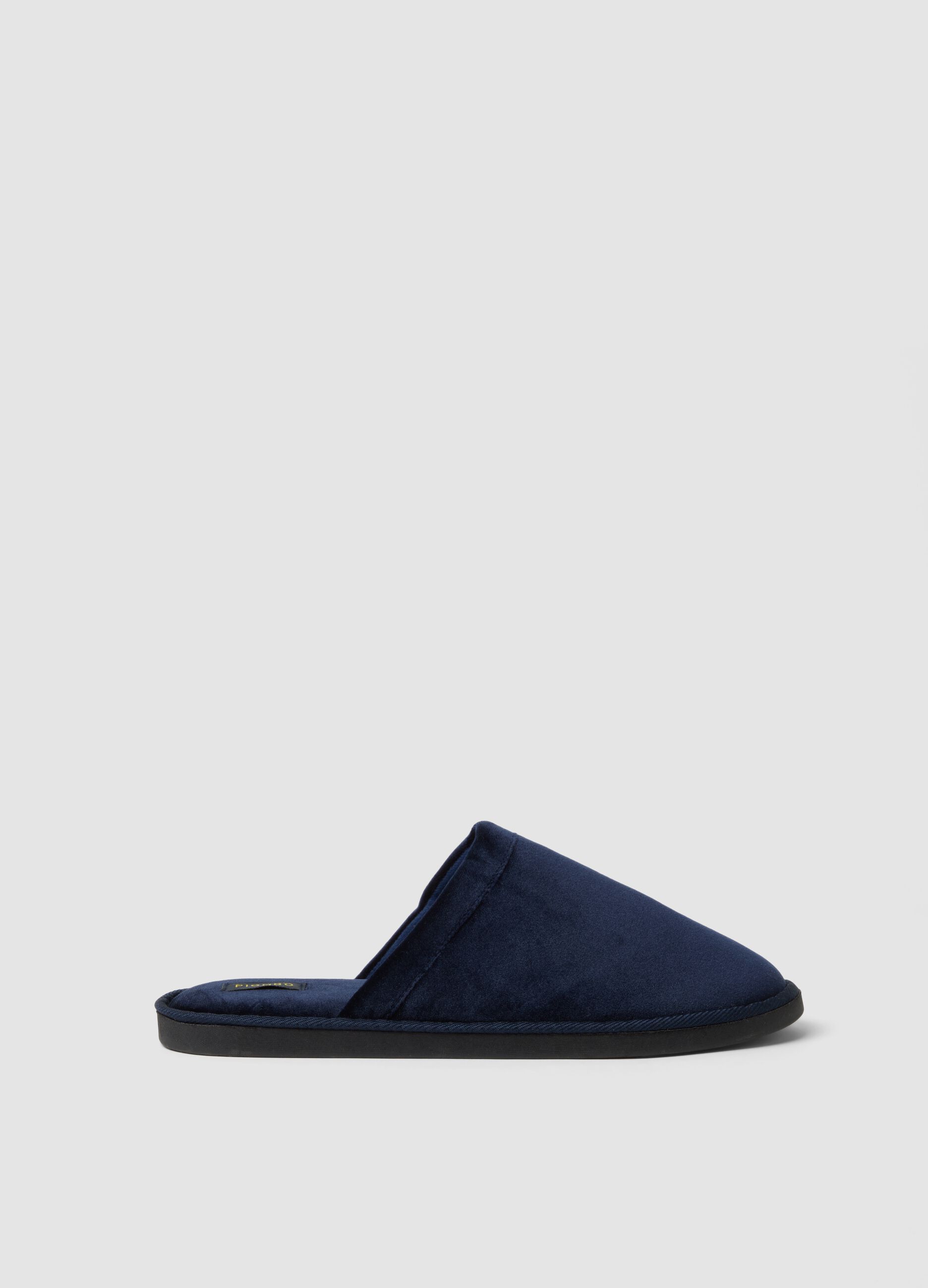 Padded blue slippers for home