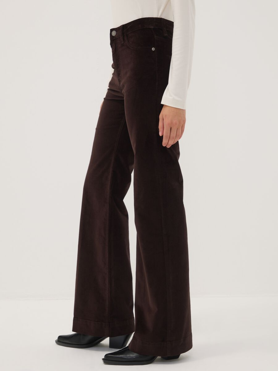 Brown bootcut stretch cotton jeans_3
