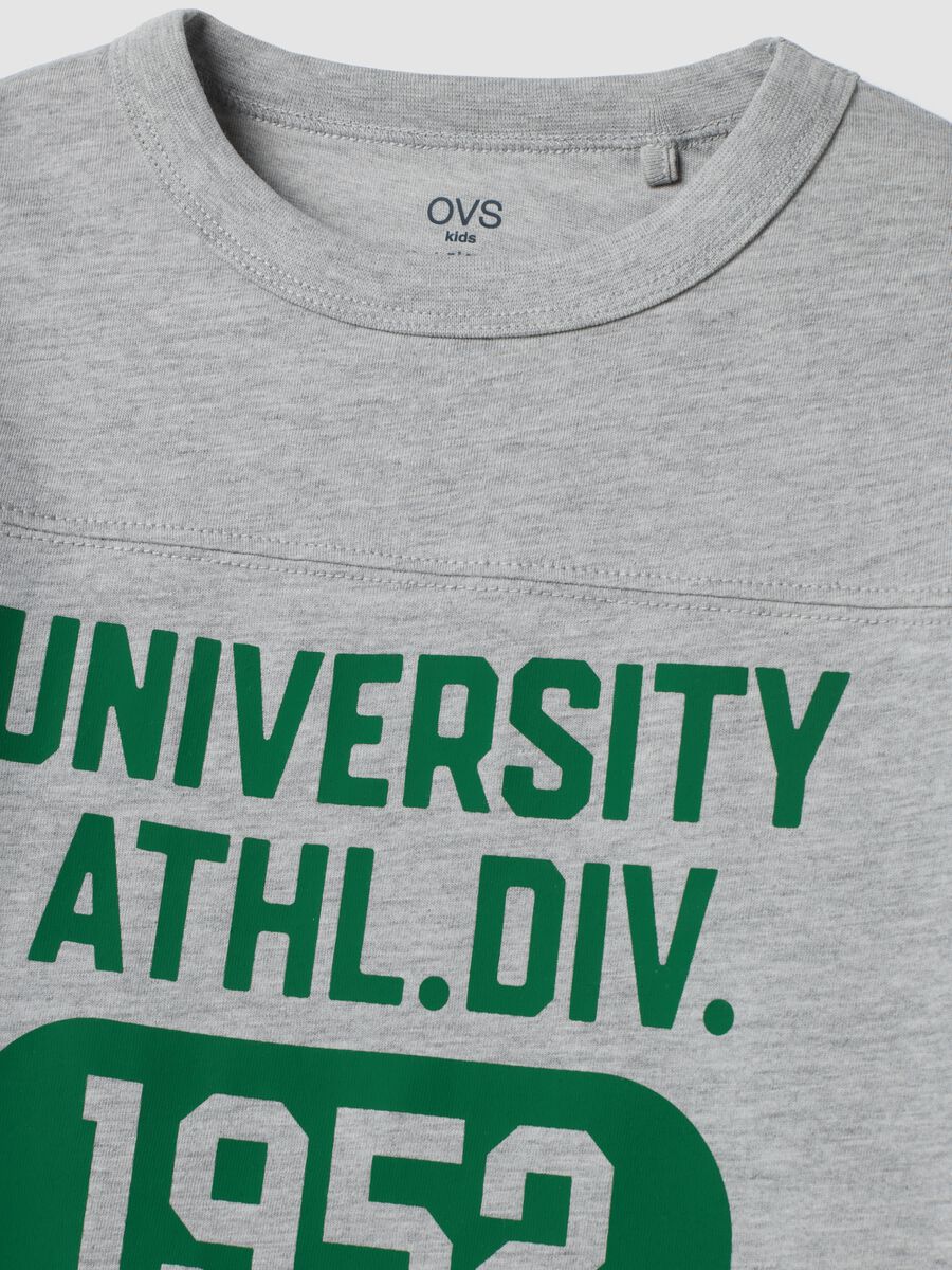 Grey pure cotton crew-neck T-shirt_2