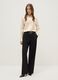 Black Straight Stretch Trousers_0