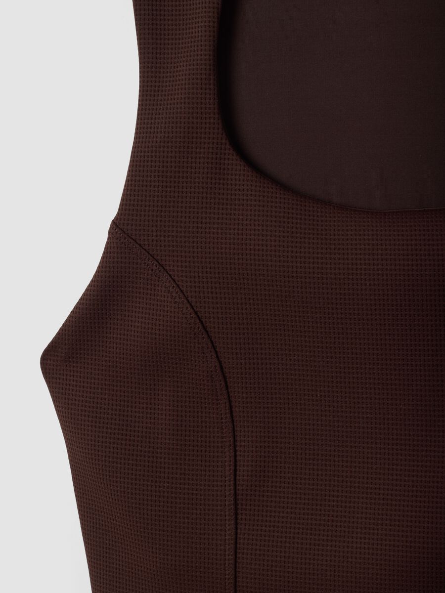Brown cropped sports top in breathable stretch fabric ALTAVIA STUDIO_8