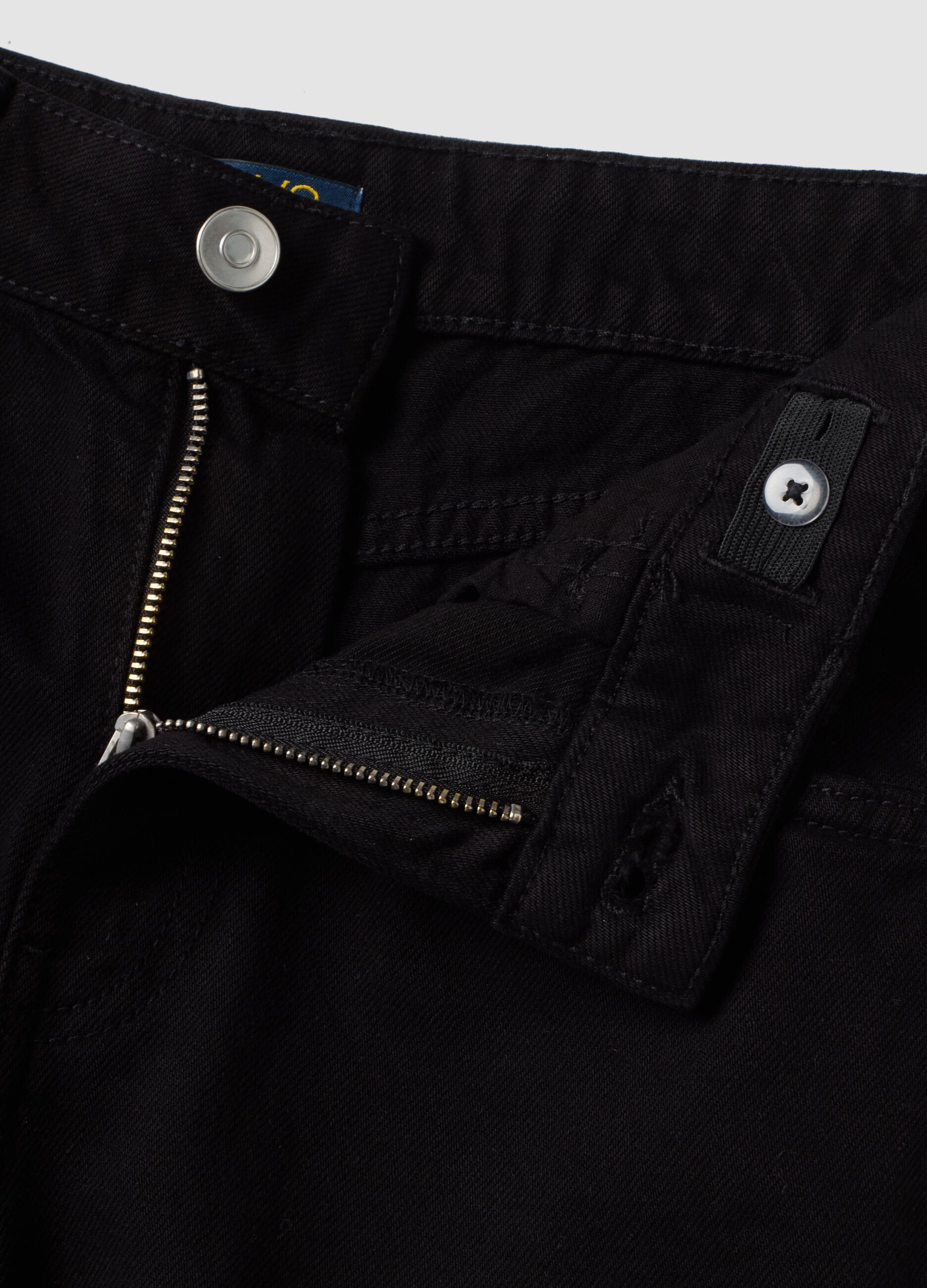 Black pure cotton baggy-fit trousers
