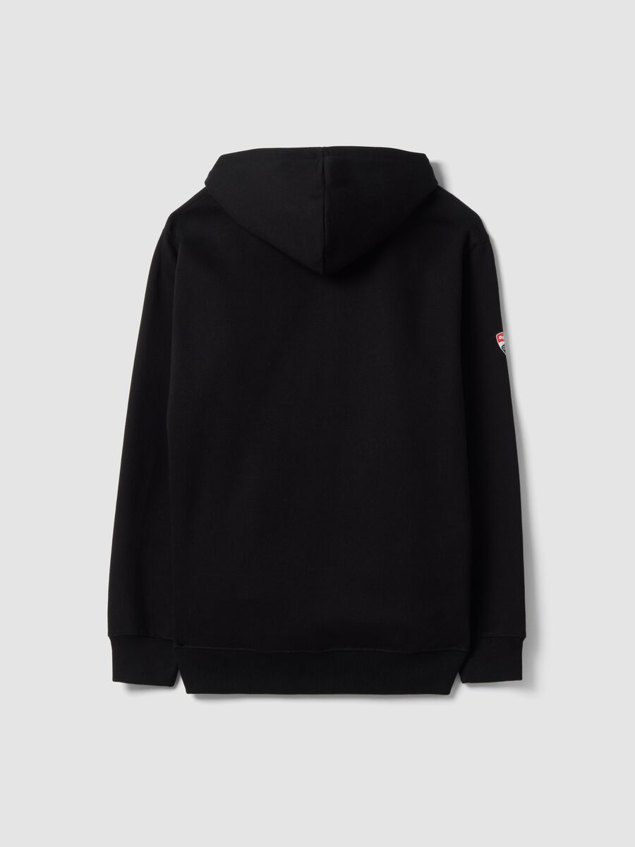 Black cotton-blend hoodie with Ducati print, relaxed fit_6