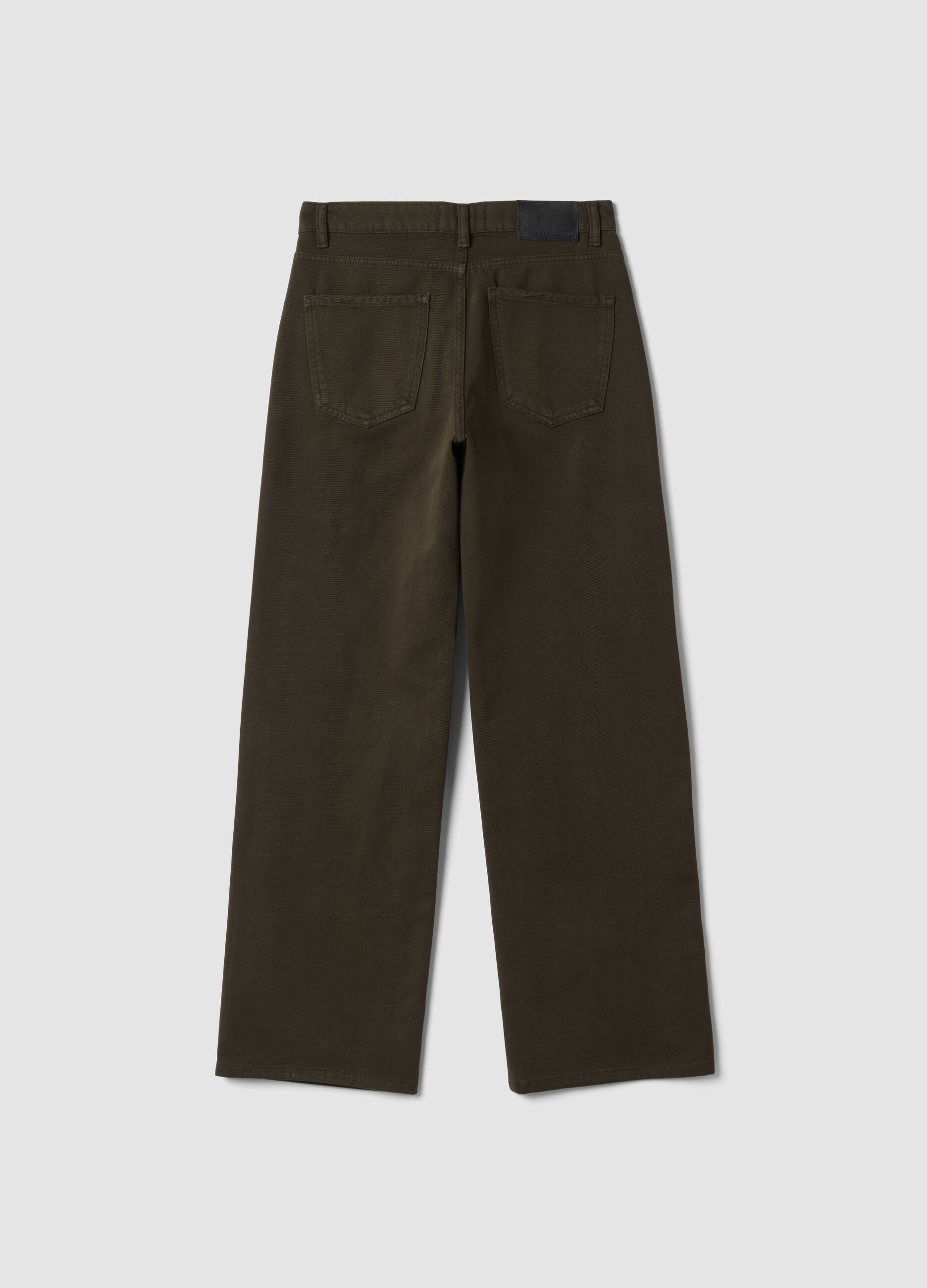 Brown wide-leg jeans in pure cotton