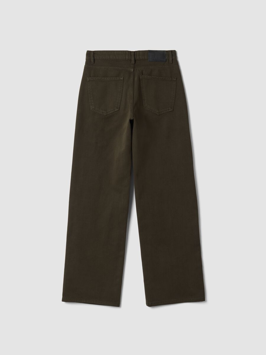 Brown wide-leg jeans in pure cotton_2