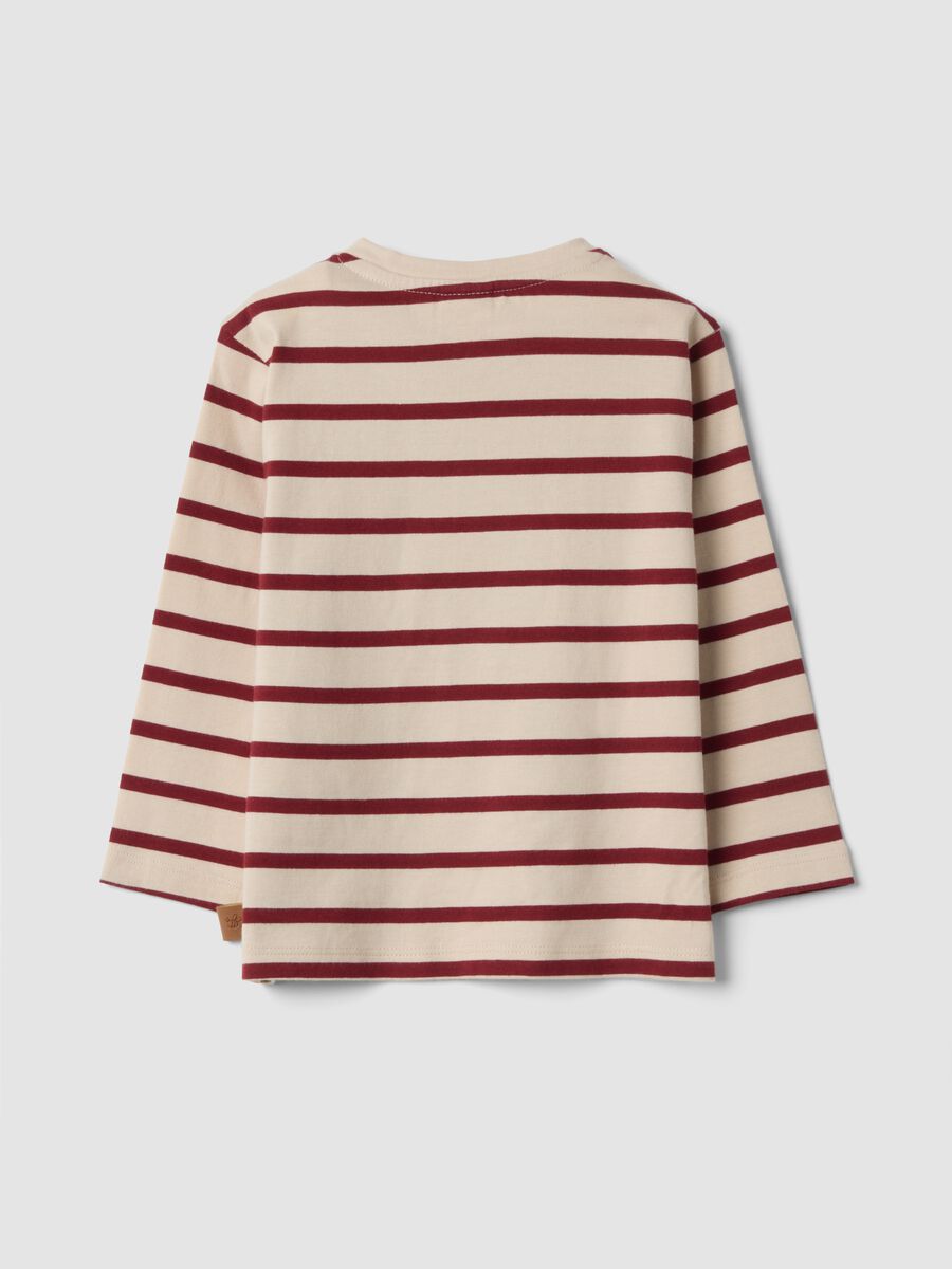 Beige striped organic cotton T-shirt with Winnie the Pooh print_1