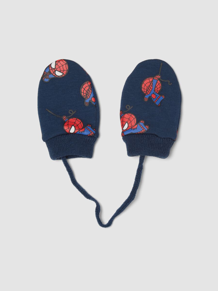 Guanti blu in tessuto elasticizzato con stampa MARVEL Spider-Man_0