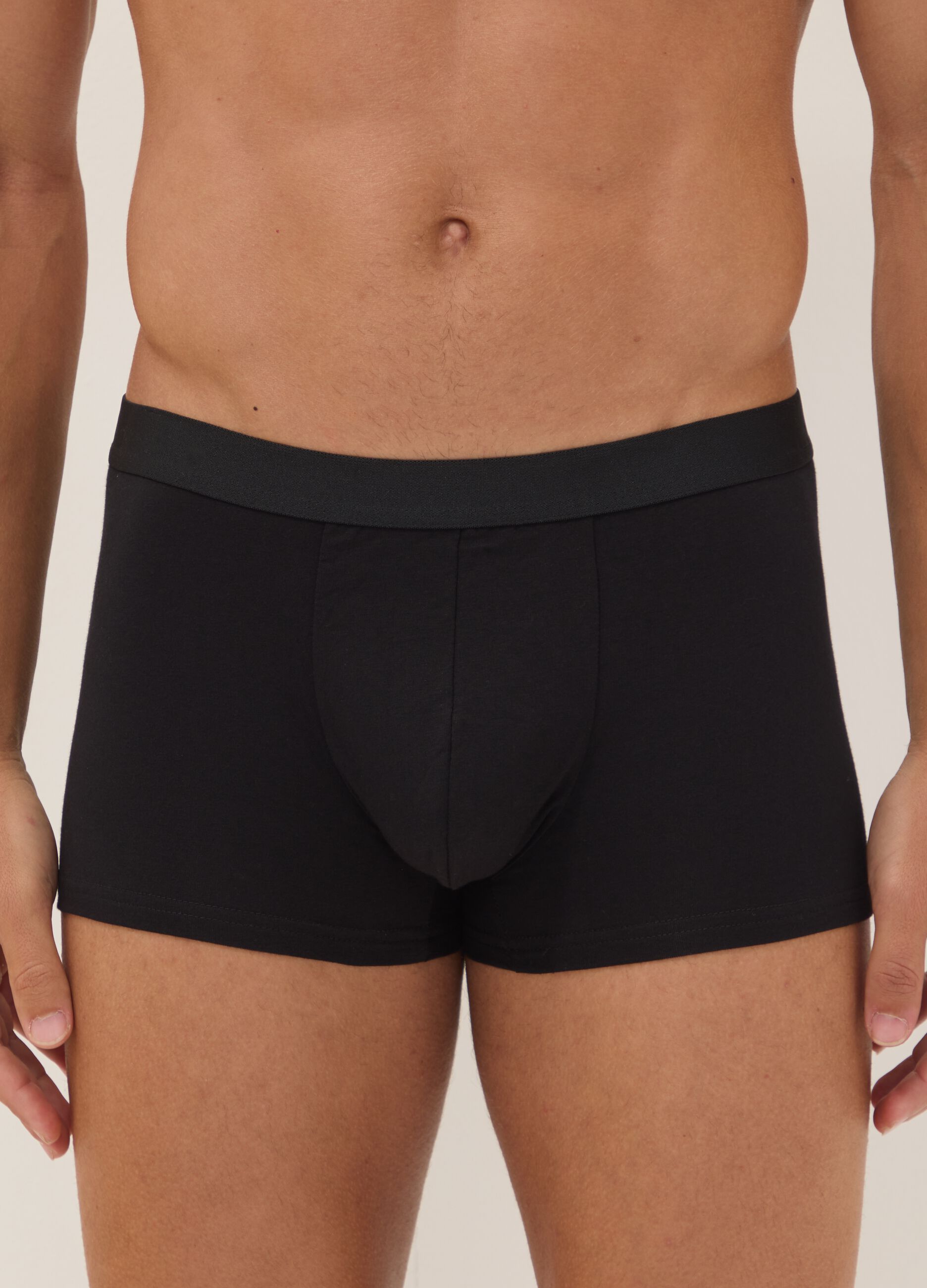 Three-pack of black organic cotton boxer shorts