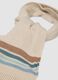 Sciarpa beige in maglia con righe a contrasto_2