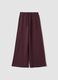 Pantaloni viola wide leg in modal elasticizzato con coulisse_4