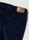 Pantaloni blu scuro in cotone elasticizzato a coste_3