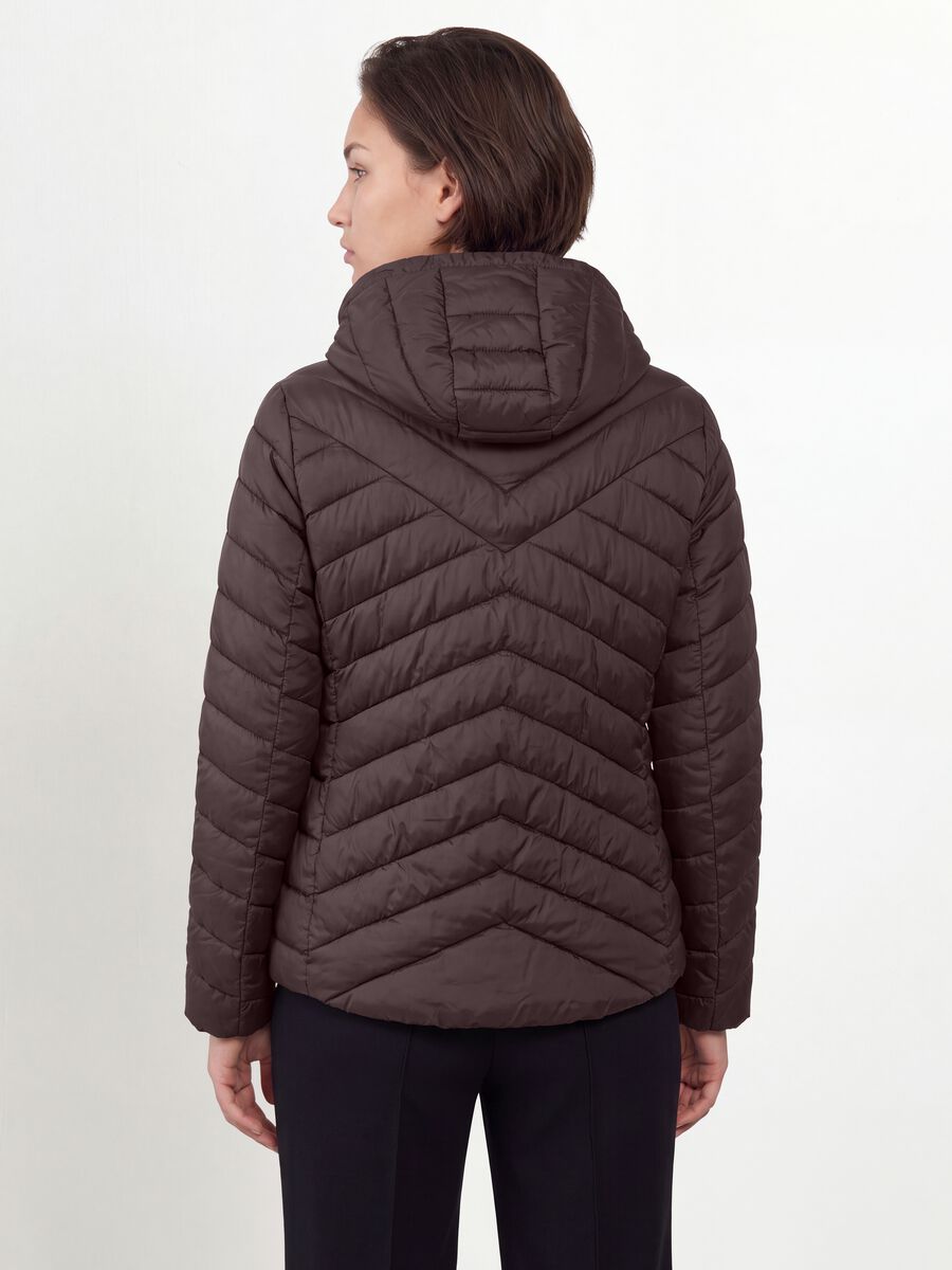Purple Ultralight quilted jacket with hood and zip, regular fit_3
