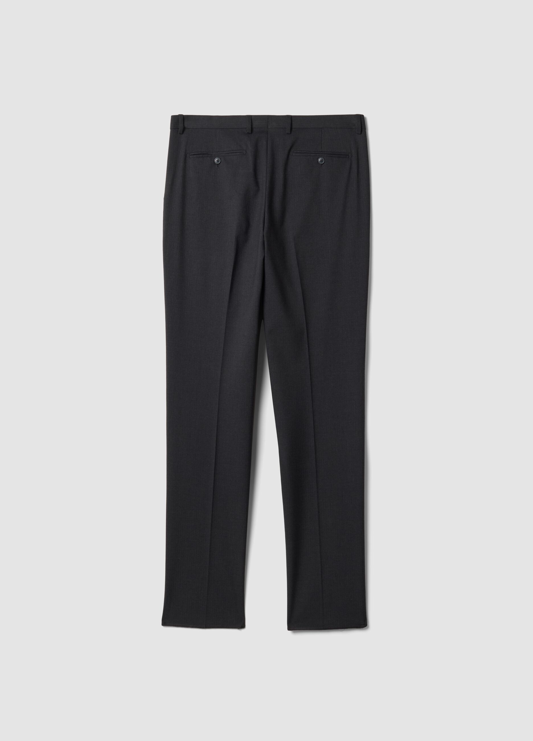 Blue slim-fit stretch viscose trousers