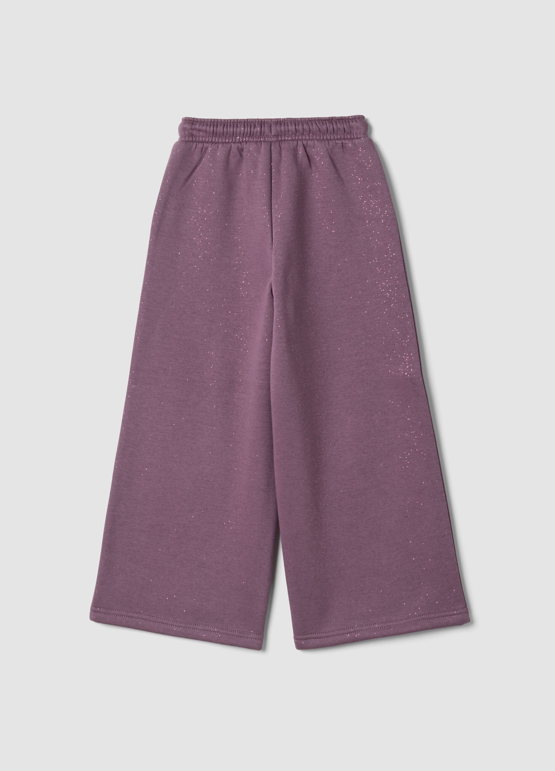 Purple wide-leg joggers with elasticated waistband