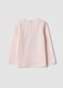 Maglietta rosa in cotone organico elasticizzato girocollo_1