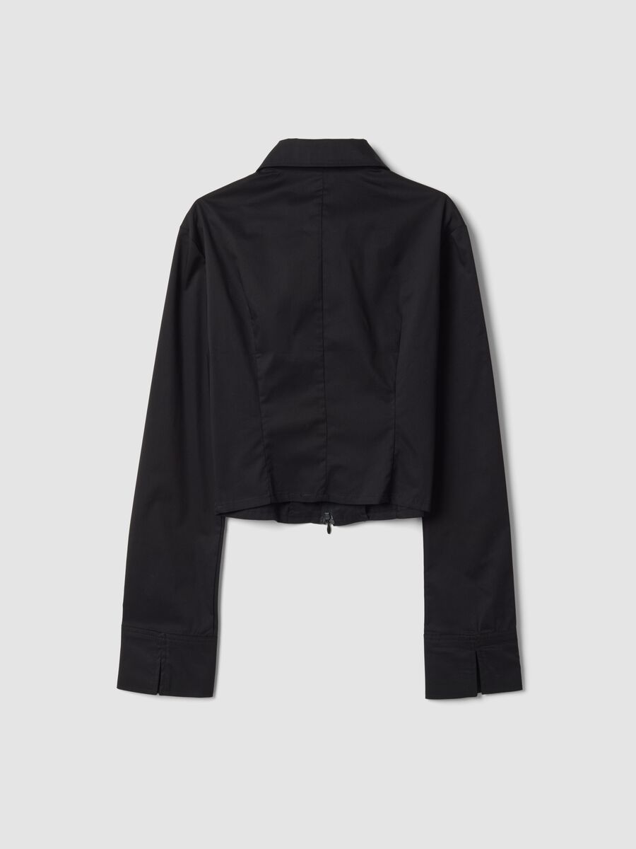 Fitted Full-Zip Shirt Black_6