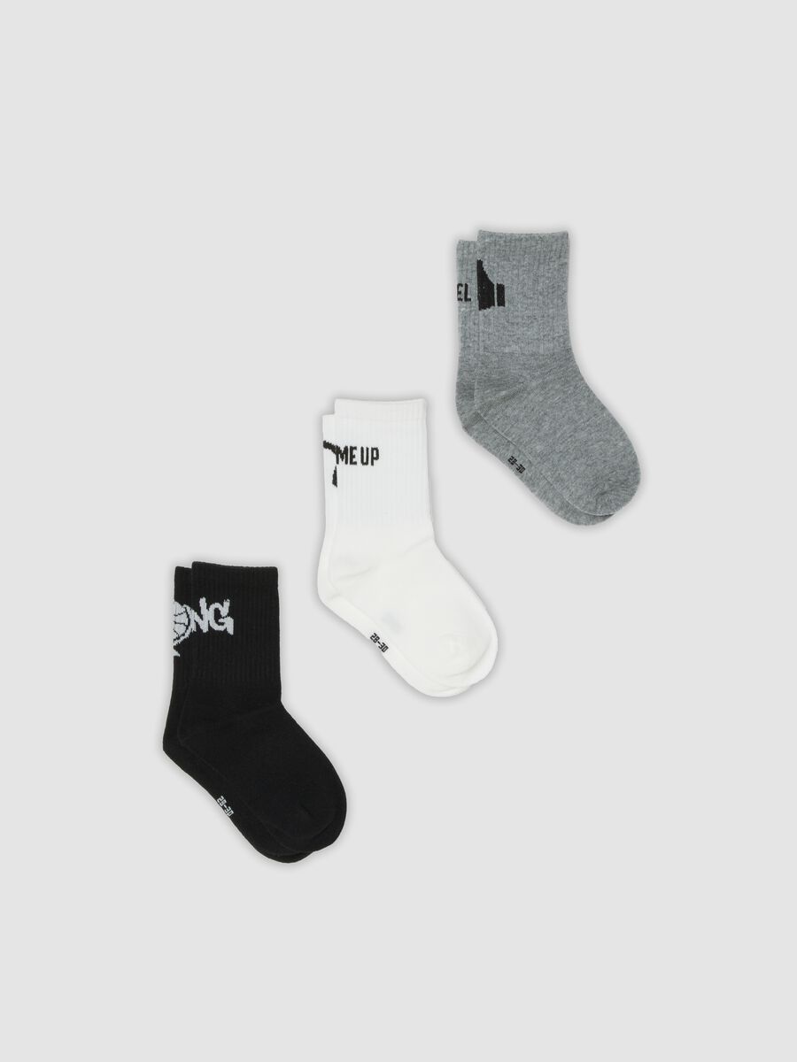 3-pack of multicolour short socks in organic stretch cotton for boys_0