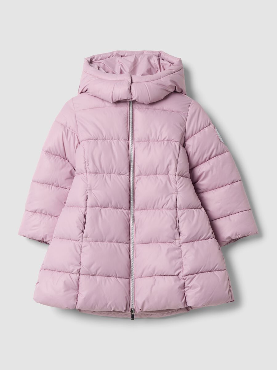 Mauve-purple padded hooded jacket_0