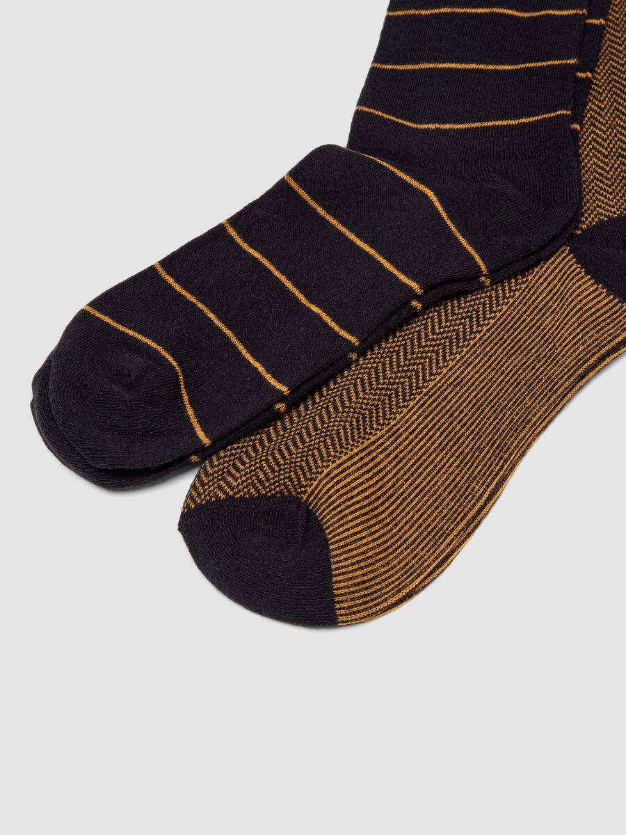 Three-pack of multicoloured long socks in stretch organic cotton_2