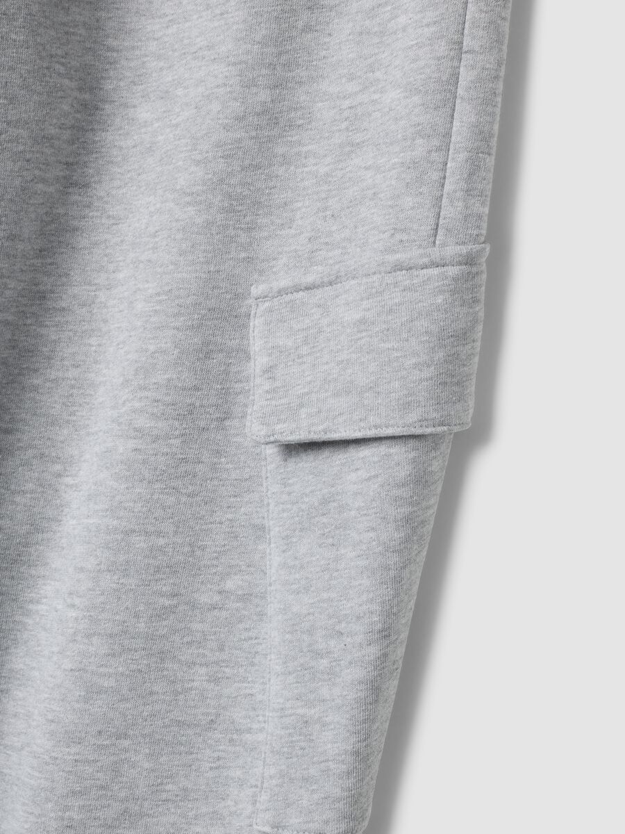 Grey cotton and viscose blend joggers_1