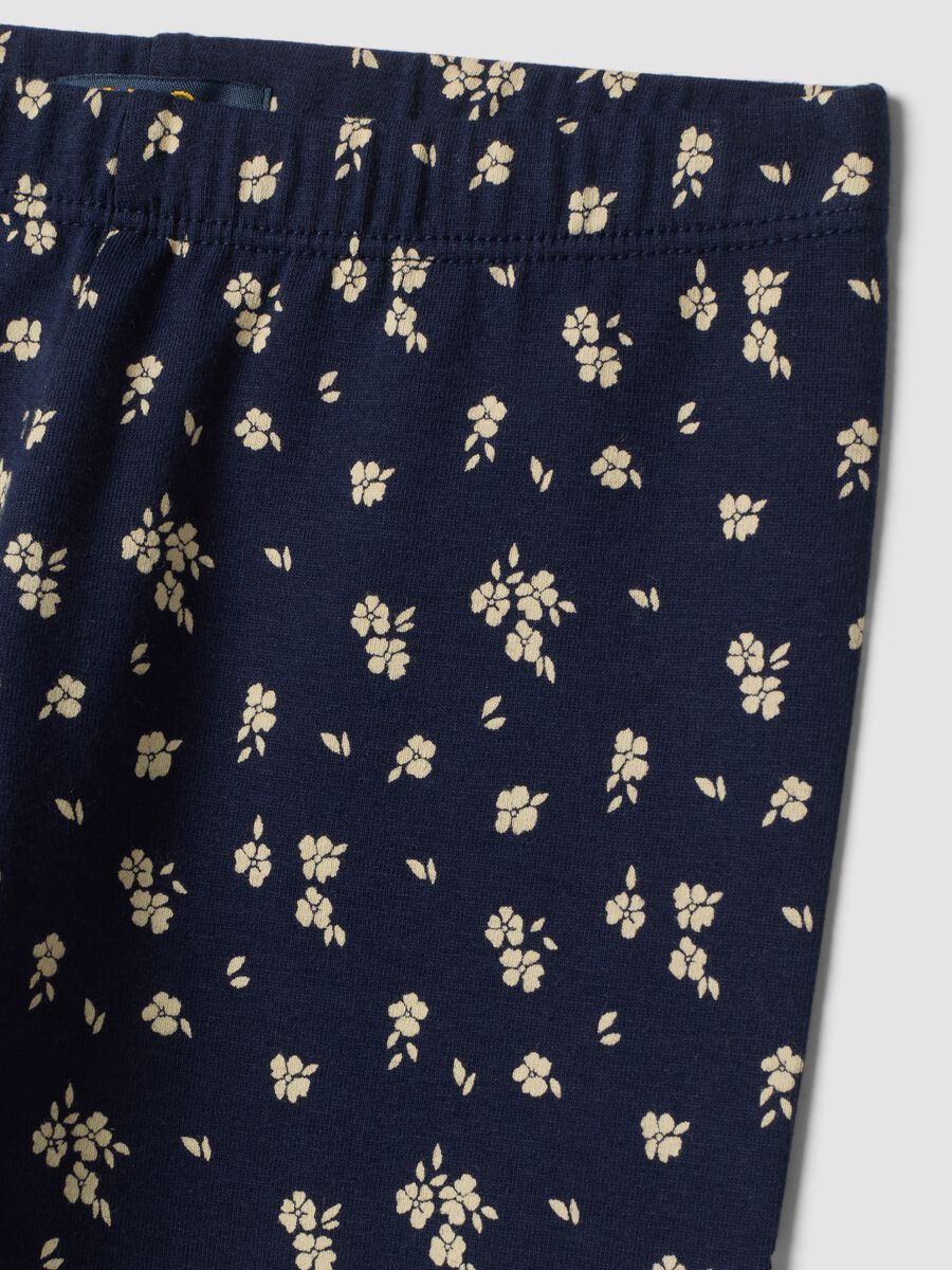 Blue floral stretch organic cotton leggings_2