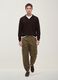 Pantaloni cargo verdi in cotone elasticizzato regular fit_0