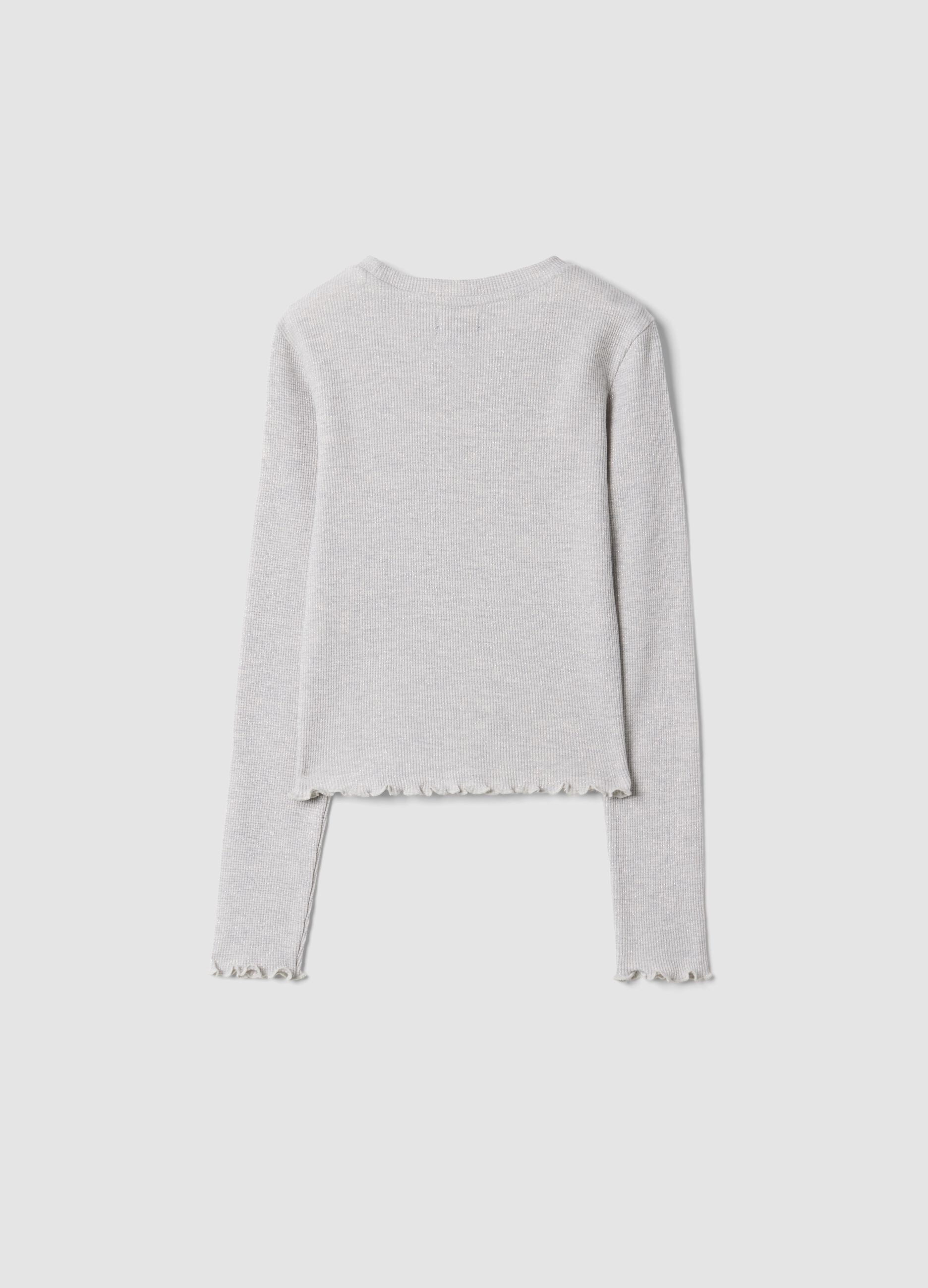 Marl grey cotton-blend crew-neck T-shirt