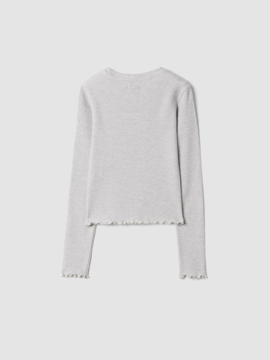 Marl grey cotton-blend crew-neck T-shirt_1