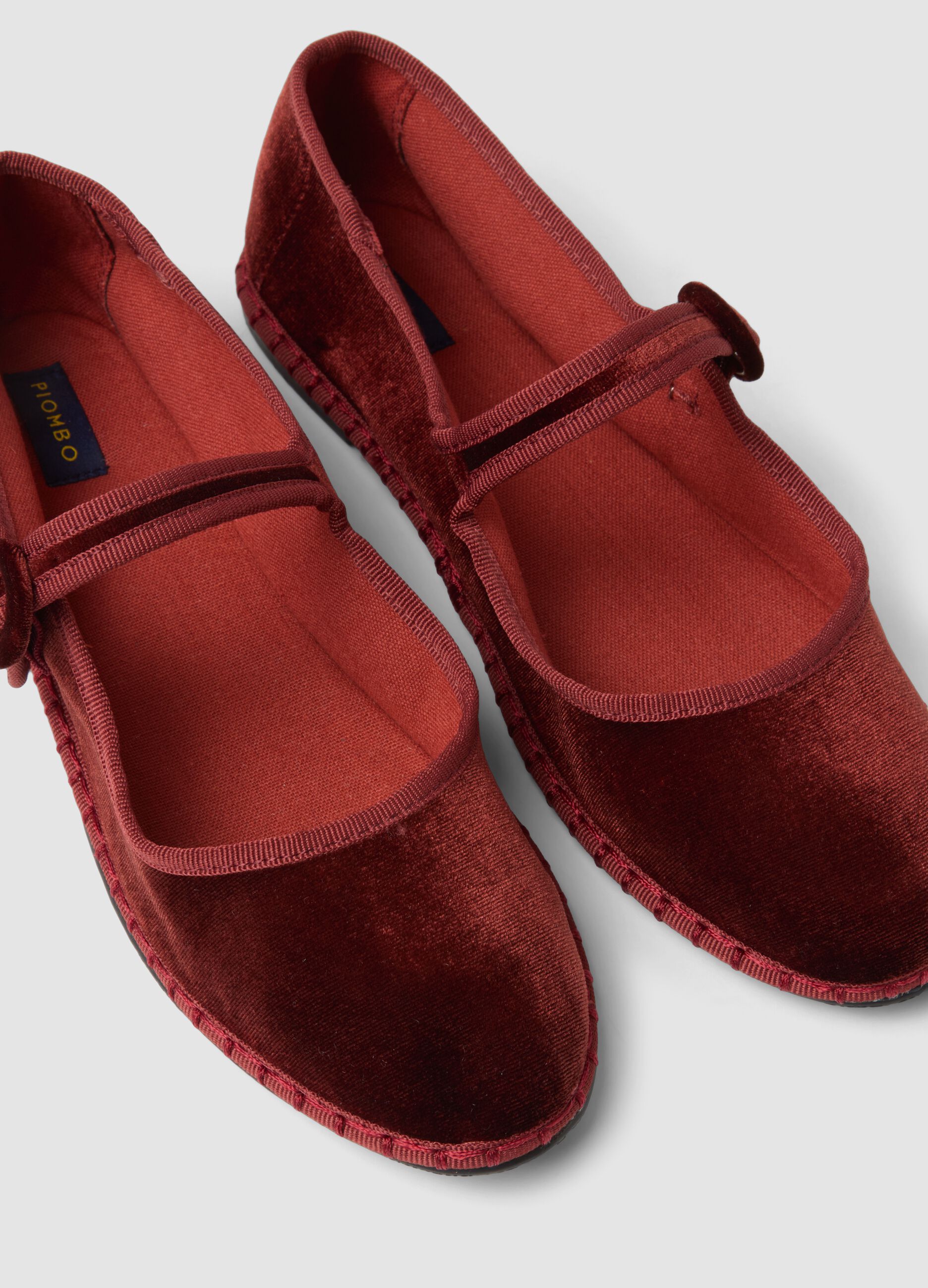Red Ballet Flats with Strap