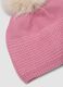 Pink knitted hat with pompom_2