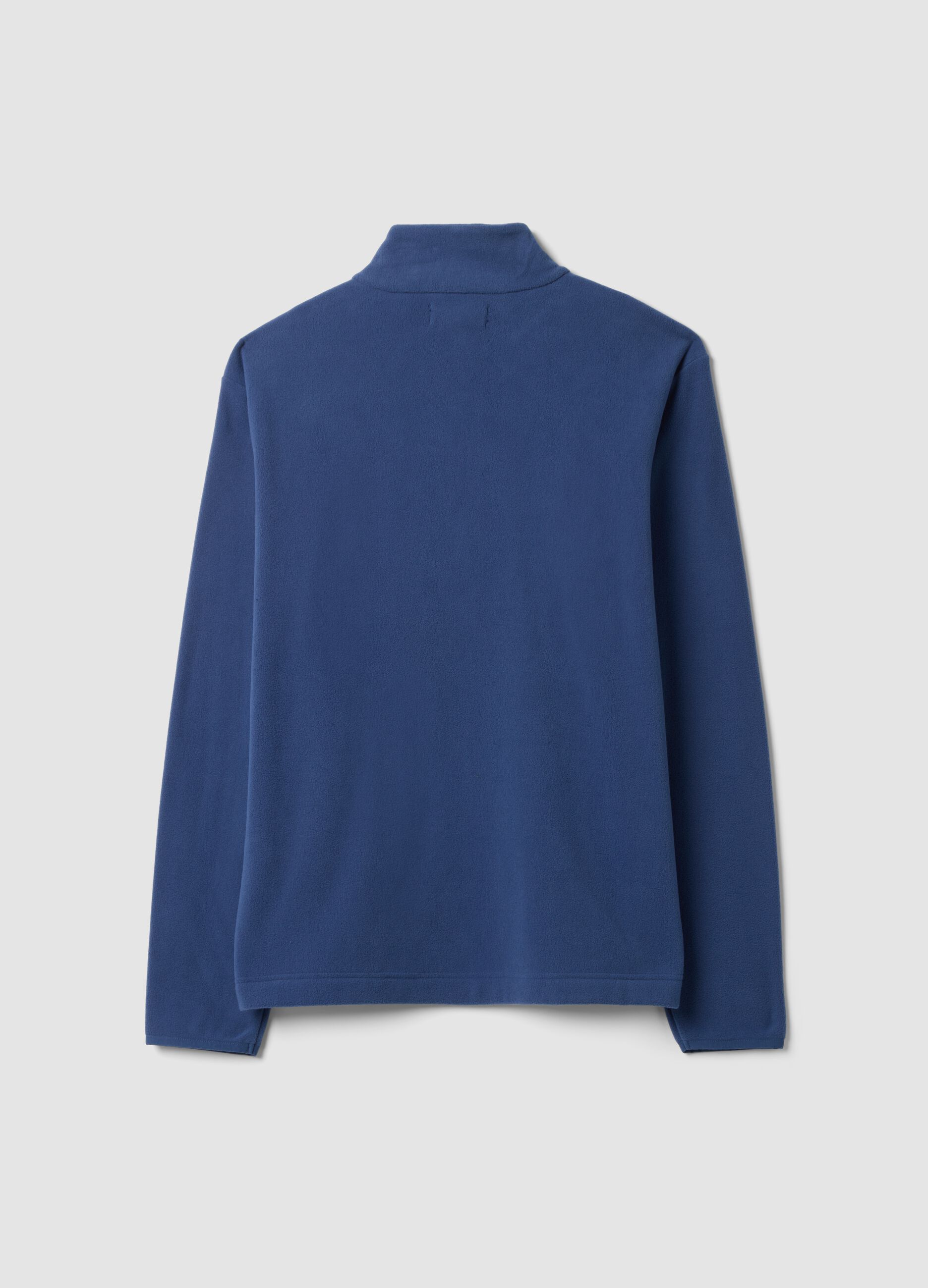 Felpa blu half zip regular fit in pile