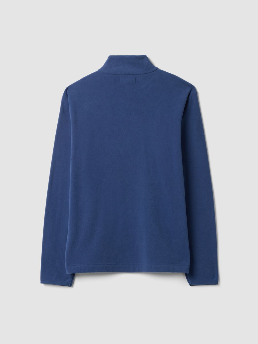 Blue regular-fit half-zip fleece sweatshirt_2