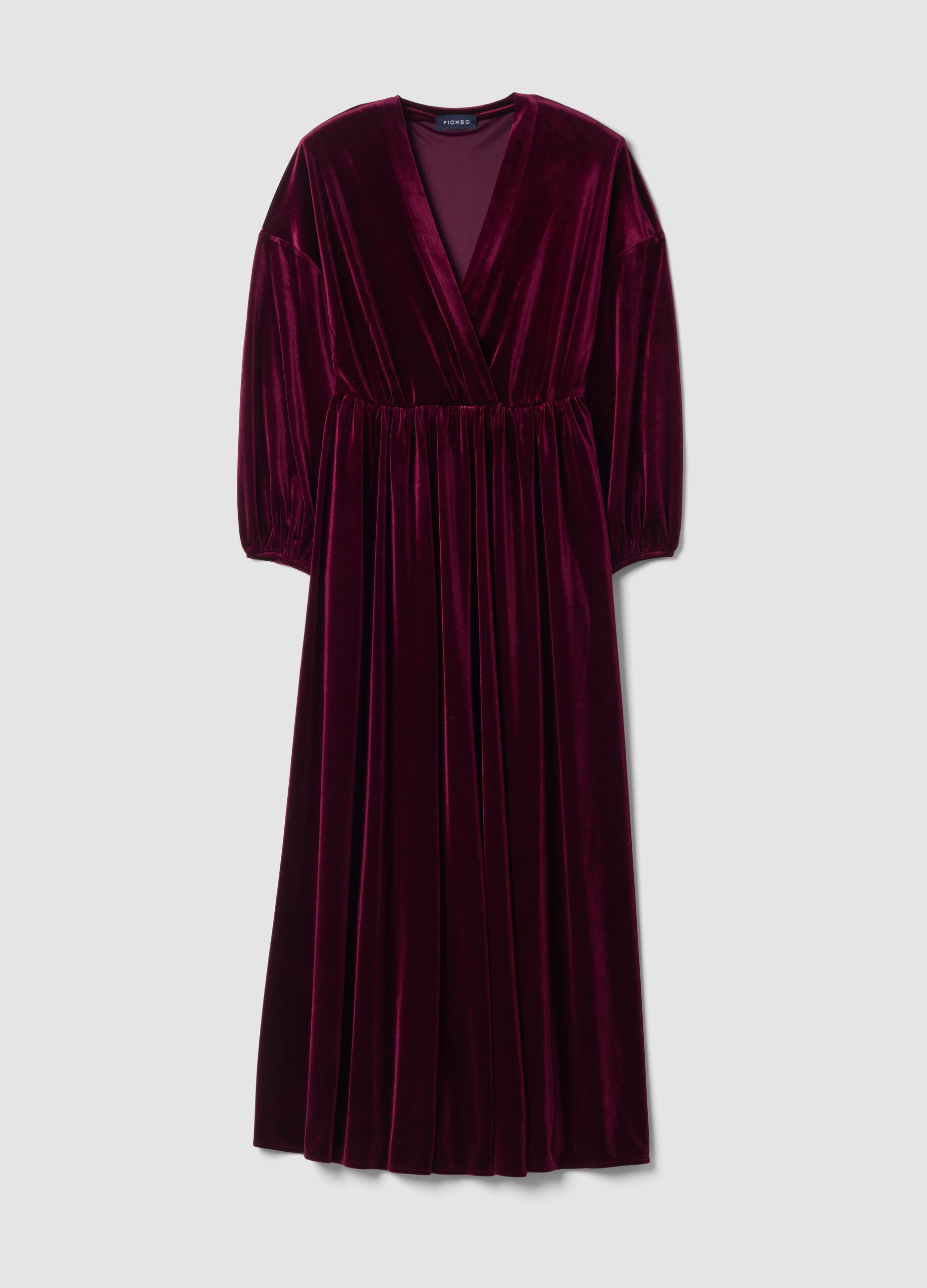 Abito rosso bordeaux in tessuto elasticizzato con zip