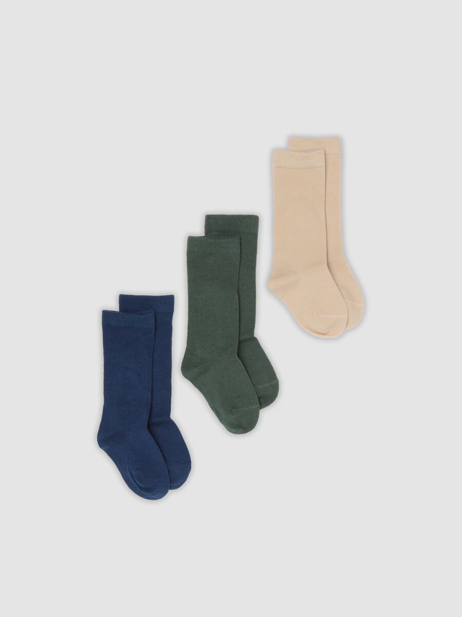3-pack of multicolour long socks in stretch organic cotton_0