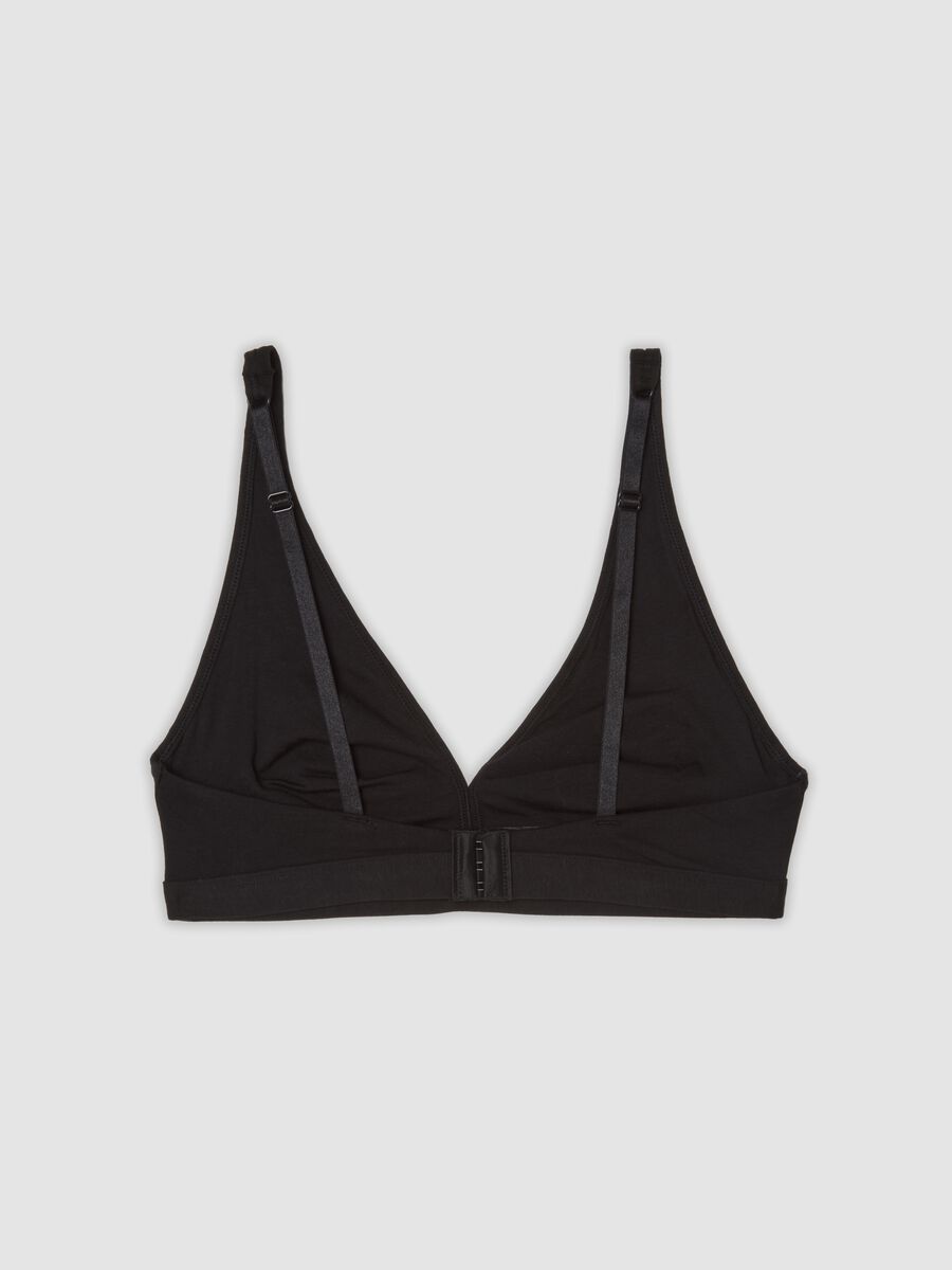 Reggiseno nero in cotone organico elasticizzato a triangolo_1