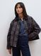 Brown checked padded pure cotton jacket_0